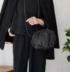 ear PAPILLONNER イアパピヨネ うめトートバッグS 黒サテン