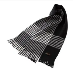 【新品/未使用品】 武州織技 千鳥チェックウールマフラー ※箱無し500円割引