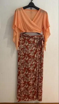 ベリーダンス レッスン着 セットアップ ピーチオレンジのサムネイル