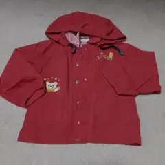 赤いフード付きアウター（動物刺繍）