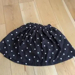 黒と白の水玉模様 フレアスカート　シューラルー