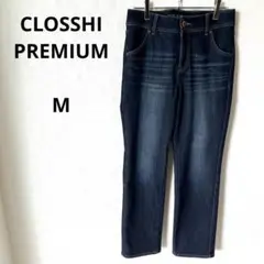 【美品】クロッシープレミアム　ジーンズ ダークブルー 裏ボア　ストレッチ　デニム