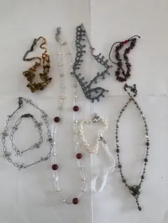 ビーズハンドメイドネックレス・ブレスレット9点