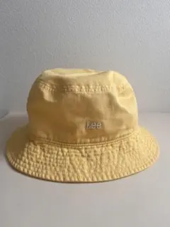 【美品】Lee バケットハット ロゴ刺繍 綿100% イエロー 58cm