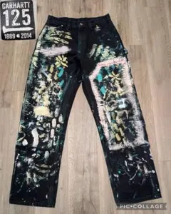 OWN ペイント加工 デニムパンツ ブラック M - メルカリ