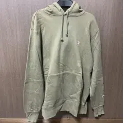 Champion フード付きパーカー L オリーブ