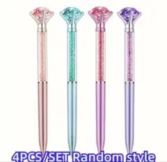 新品　ダイヤモンド型ボールペン4本セット