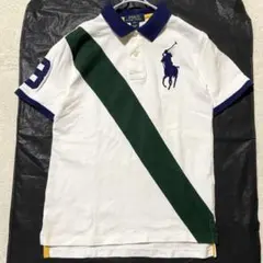 【美品✨】ポロラルフローレン ビッグポニー ポロシャツ 白 緑 紺のサムネイル