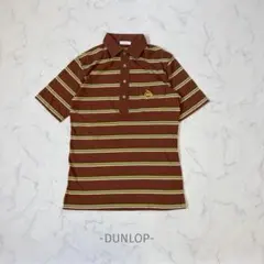DUNLOP/ポロシャツ/M/ブラウン/半袖/ボーダー/古着/カジュアルのサムネイル