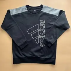 【adidas】 スウェット　トレーナー 黒　裏起毛　160cm