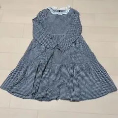 美品BeBe チェック柄 ワンピース(レース取外し可) 150