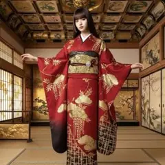 振袖フルセット　高身長　手描き友禅　成人式振袖　振袖　裄丈69 ➕サイズ　赤