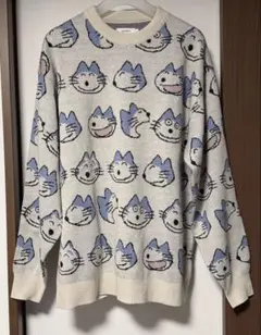 graniph×幽遊白書 ジャガードニットカーディガン XLサイズ ブルー