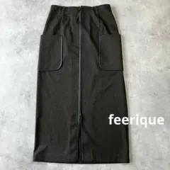 美品　フィーリック　フェイクレザーパイピングタイトスカート　974のサムネイル