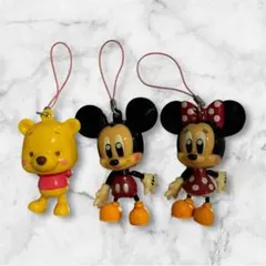 ディズニー キャラクター ストラップ 3点セット ミッキー ミニー プーさん