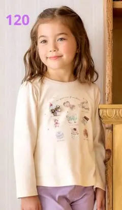 【エニィファム】キッズ　女の子　スイーツプリント　長袖Tシャツ　120