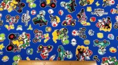 マリオカートワールド,生地幅110cm×長さ100cm、ブルー