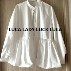 【美品】LUCA LADY LUCK LUCA 長袖 ペプラムシャツ ホワイトのサムネイル