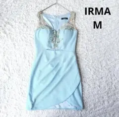 【イルマ】IRMA キャバドレス　水色 ビジュー ナイトドレス　М　ラウンジ