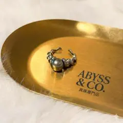 ABYSS & CO. 黒蝶真珠 9.8mm リング S925 18K鍍金