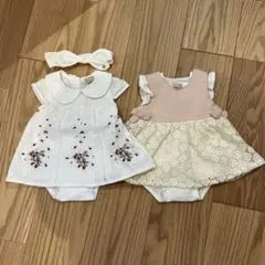 プティマイン　70サイズロンパース2点