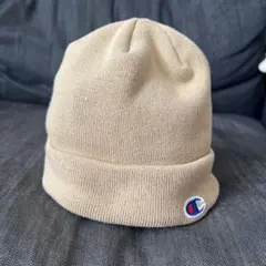 Champion ニット帽 ベージュ