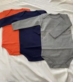 長袖ボディスーツ 3色セット　綿100%