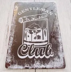 【新品】GENTLEMAN CLUB／ブリキ看板／葉巻／ウイスキー／インテリア