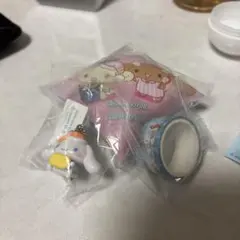 シナモロール クッションチャーム　マスキングテープ　フィギュア　３点　くら寿司