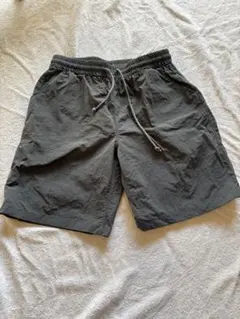グレー ショートパンツ ゴムウエスト