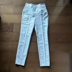 美品　ZARA ザラ　バックウエストゴム　テーパード　パンツ　ブルー　水色　S