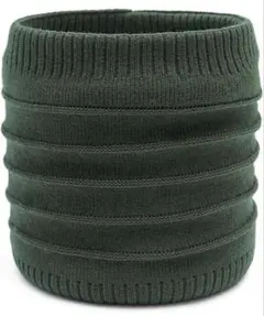 ダークグリーン　ネックウォーマー 防寒 冬用 防風 裏起毛 ボア厚手 保温