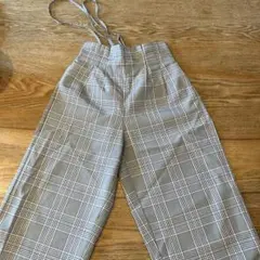 グローバルワーク　キッズ130cm チェックパンツ　サスペンダー付き