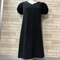 イ22 agnes b. PARIS 日本製 ブラック ワンピース パフスリーブ