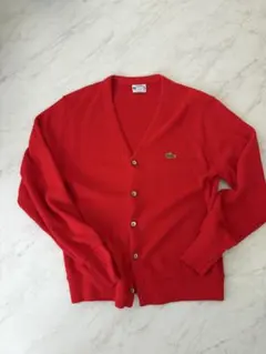 LACOSTE レッド カーディガン Mサイズ