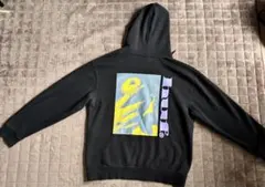 HUF パーカー ブラック バックプリント