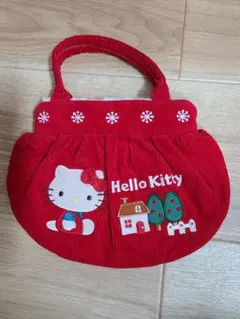 ハローキティ コーデュロイバッグ 赤