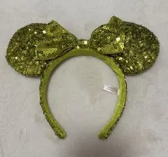 東京ディズニーリゾート ミニー　イエローグリーン　スパンコール　カチューシャ
