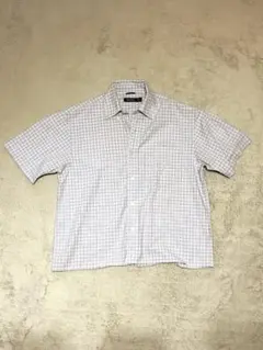 NAUTICA ノーティカ 半袖 チェックシャツ ボタンダウン M 古着 ブルーのサムネイル