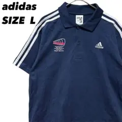 【レア物】アディダス　ポロシャツ　L ネイビー　2014サッカーワールドカップ