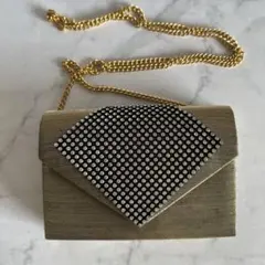 ゴールド ラインストーン　パーティーバッグ ショルダーバッグ　クラッチバッグ