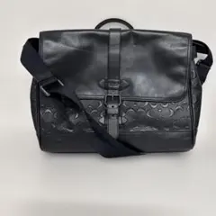 COACH F67355 ショルダーバッグ 黒 レザー シグネチャー メンズ