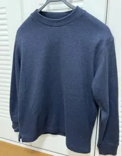 【未着用】ユニクロ ソフトニットフリース クルーネックT Sサイズ　ネイビー