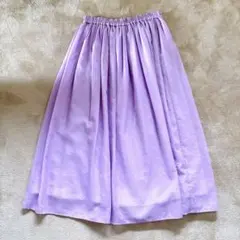 【BEAMS LIGHTS】フレアスカート パープル ウエストゴム M 38のサムネイル