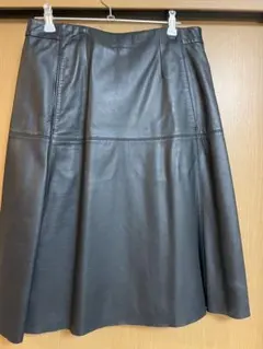 relume journastandardブラックレザー フレアスカート
