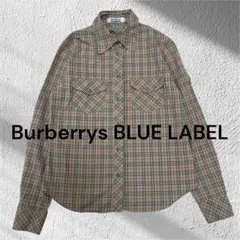 BURBERRY BLUE LABEL ノバチェック　長袖シャツ　ベージュ　38