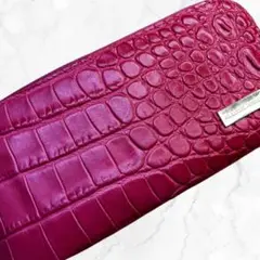 LEATHER JEWELS 長財布 クロコ型押し ピンクカラーのサムネイル