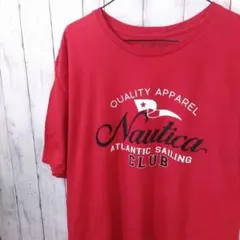 NAUTICA ノーティカ ロゴTシャツ 赤 USA古着 2XL ビッグサイズ