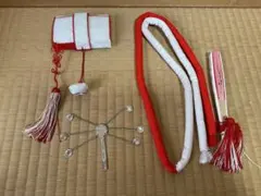 【訳あり】七五三小物セット　ホワイト×赤のサムネイル