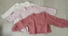 ピンク系　薄手長袖Tシャツ 3枚セット　gap 千趣会　UNIQLO 80-90
